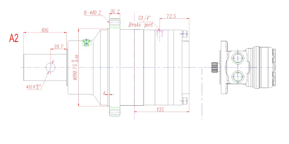 Gearbox Planetary-Wheel Drives-Model 4 Shaft Output Drives Planetary Gearbox-draft
